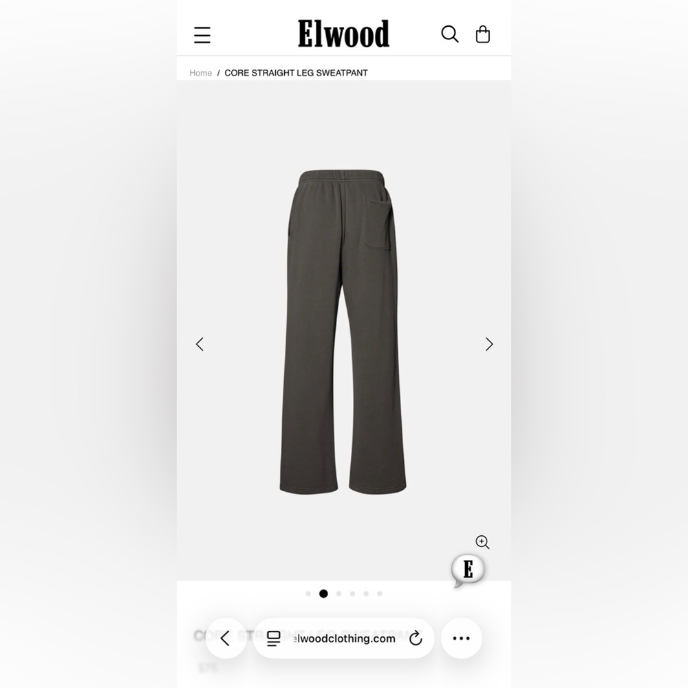 Elwood straight leg sweatpant vintage grey